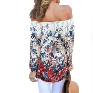 LOVESTITCH Floral Off-Shoulder Women's Top, Size M